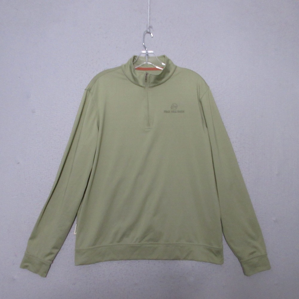 Tom Beckbe Pullover Men Medium Green Quarter Zip‎ Soft Preppy Logo Comfort